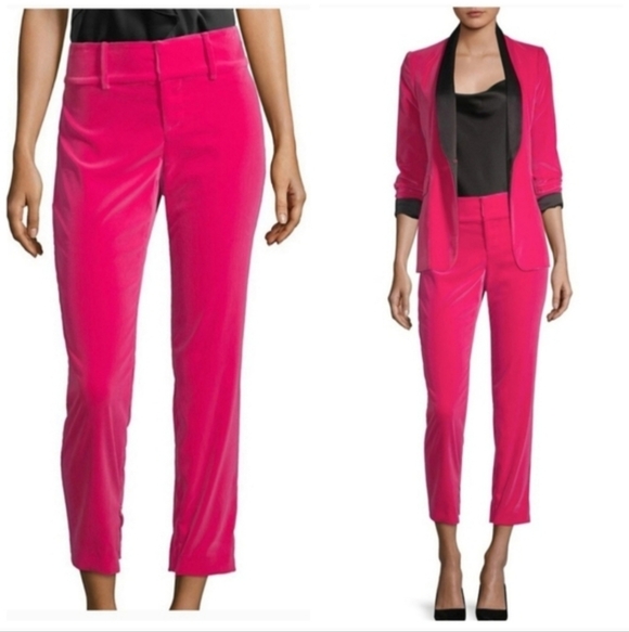alice + olivia  slim velvet ankle pants size 4 - Picture 2 of 12